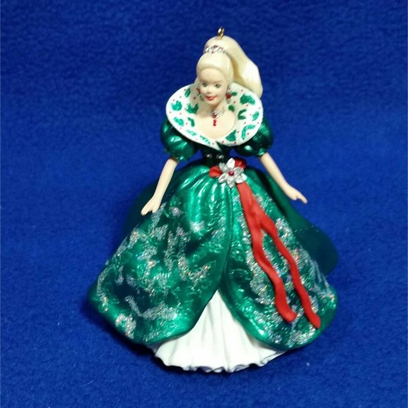 Hallmark Keepsake 1995 Holiday Barbie Ornament Special Edition Green Gown No Box - Picture 8 of 10